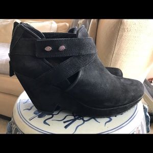 Eileen fisher black suede boots.
